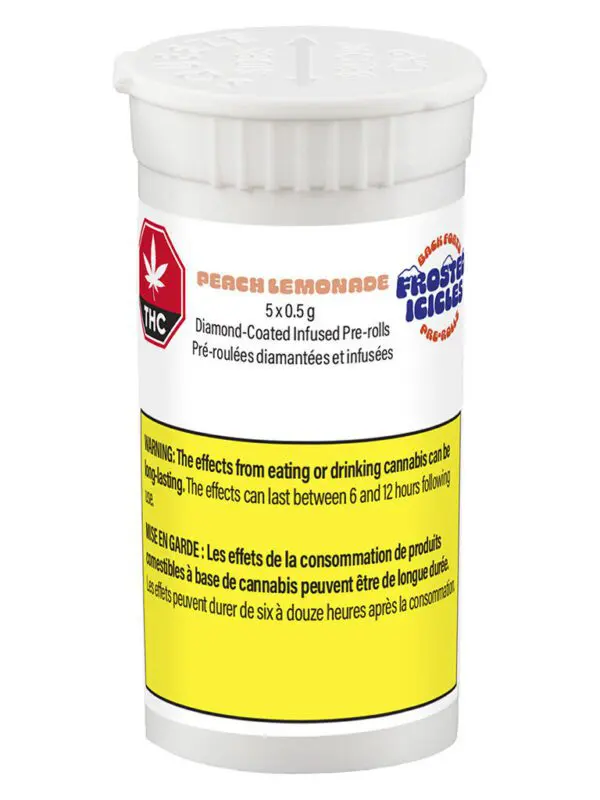 Back Forty - Frosted Icicles Peach Lemonade 5 x 0.5g Diamond Infused Pre-Rolls