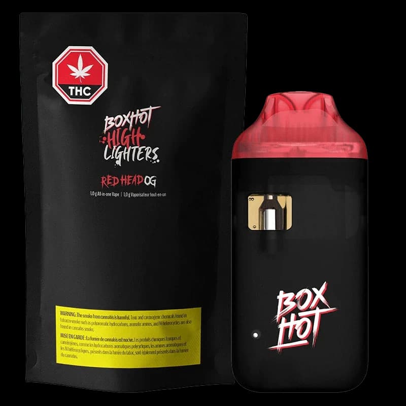 BOXHOT - BOXHOT Highlighter Red Head OG 1g Disposable Vape by BOXHOT - Vape Carts