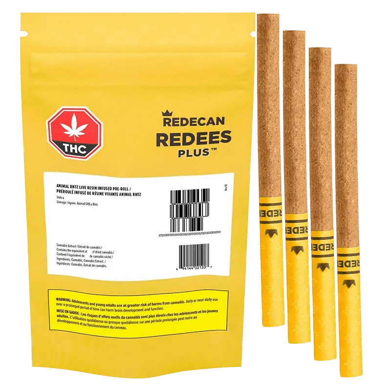 Animal Rntz Redees PLUS Live Resin Infused Pre-Roll - Animal Rntz Redees PLUS 4 x 0.5g Live Resin Infused Pre-Rolls