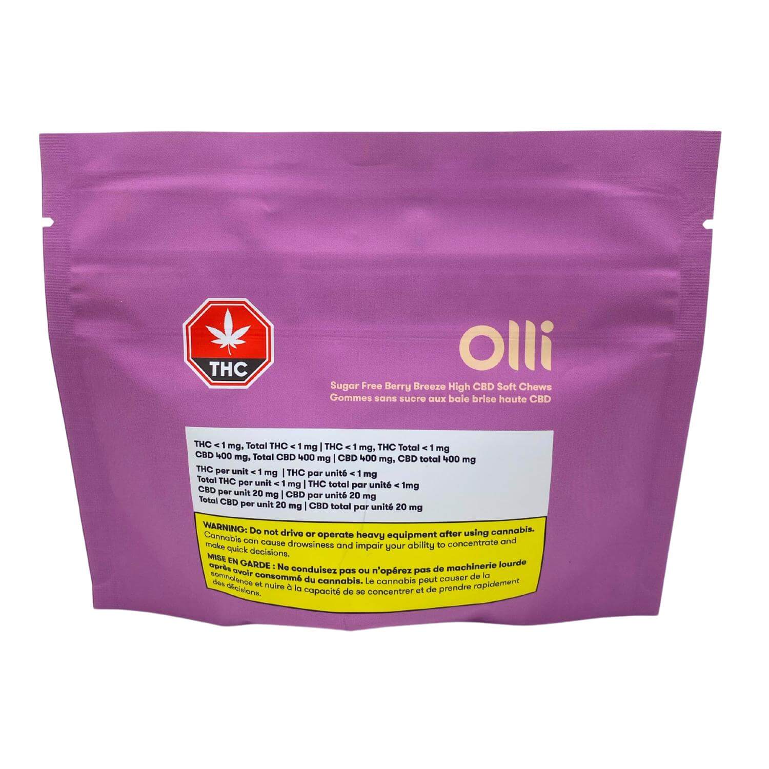 Olli - Sugar Free Berry Breeze High CBD 20 x 4.5g Soft Chews