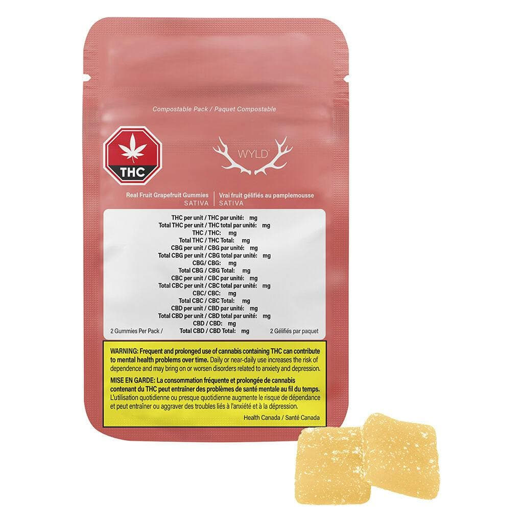 Wyld - Wyld Real Fruit Grapefruit 1:1:1 THC:CBG:CBC 2x4g Soft Chew