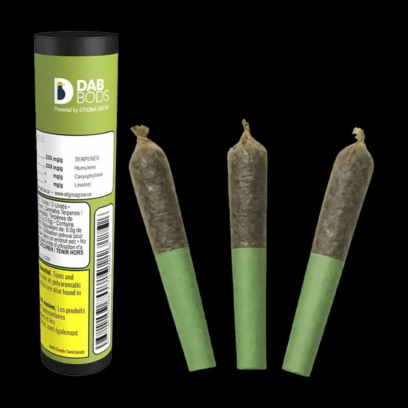 Dab Bods - Tropical Burst 60's+ 3 x 0.5g Dbl Infused Pre-Rolls