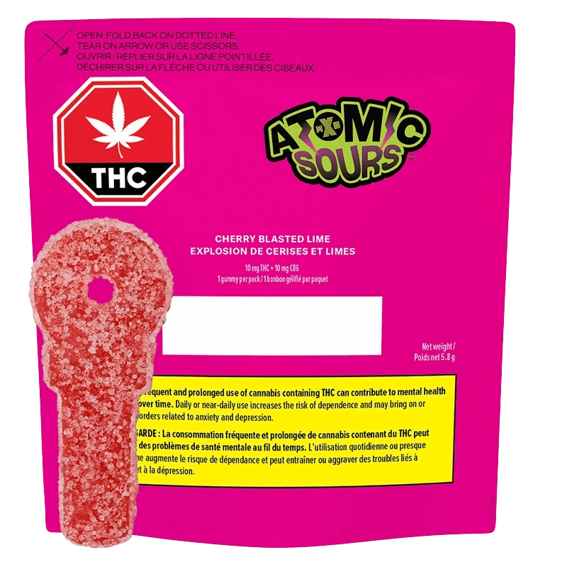 XMG Atomic Sours - XMG Atomic Sours Cherry Blasted Lime 1x5.8g soft chew