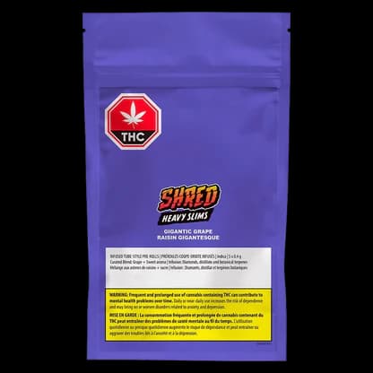 SHRED - Gigantic Grape Heavy Slims Indica 5 x 0.4g Pre-Rolls