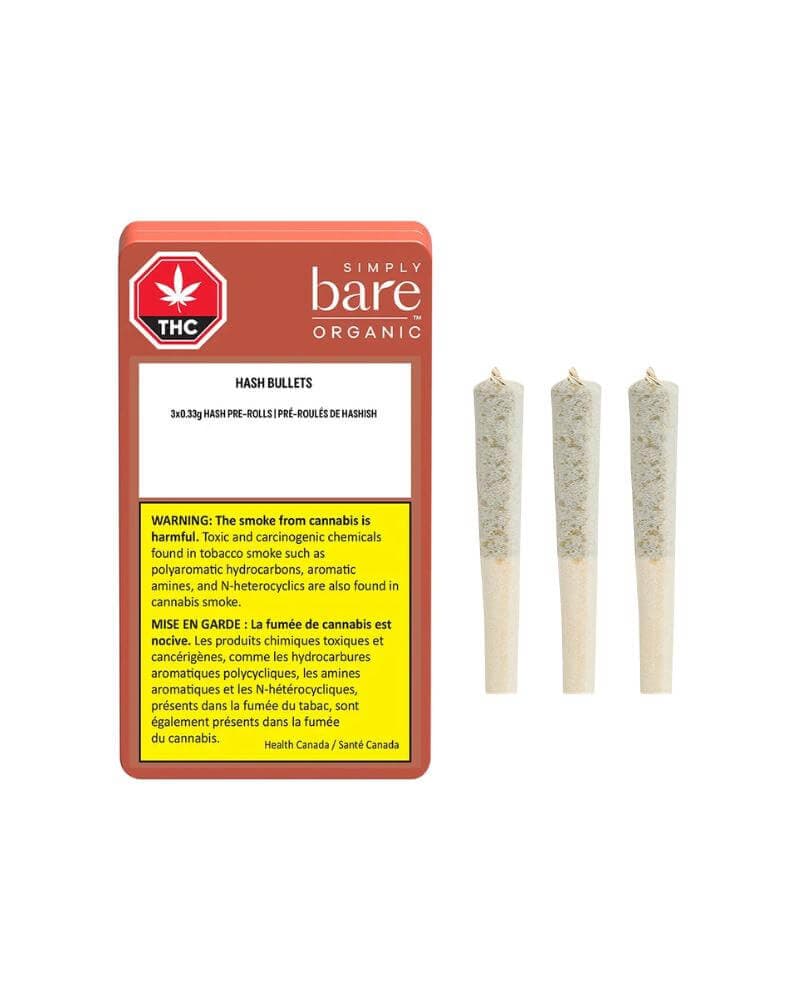 Simply Bare - Hash Bullets 3 x 0.33g Pre-Rolls