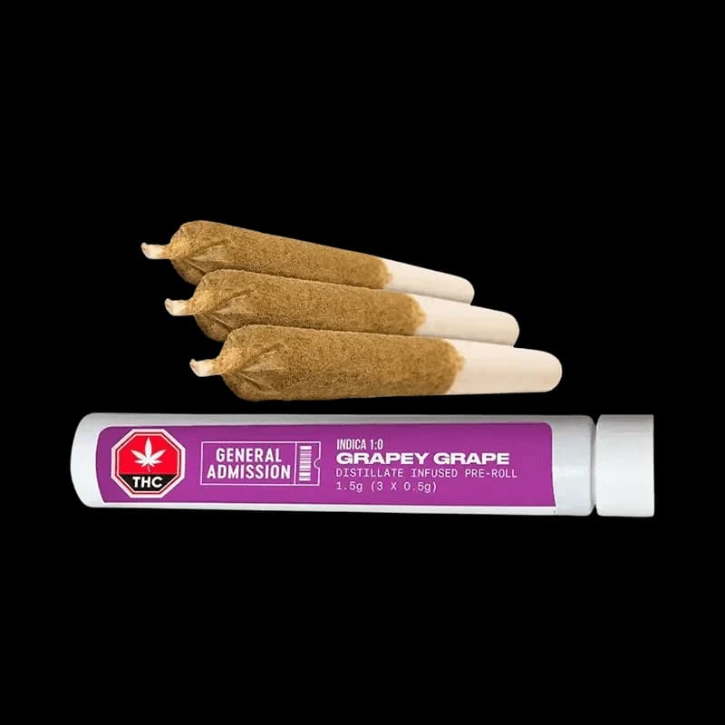 General Admission - Grape Grenade 3 x 0.5g Diamond Infused Pre-Rolls