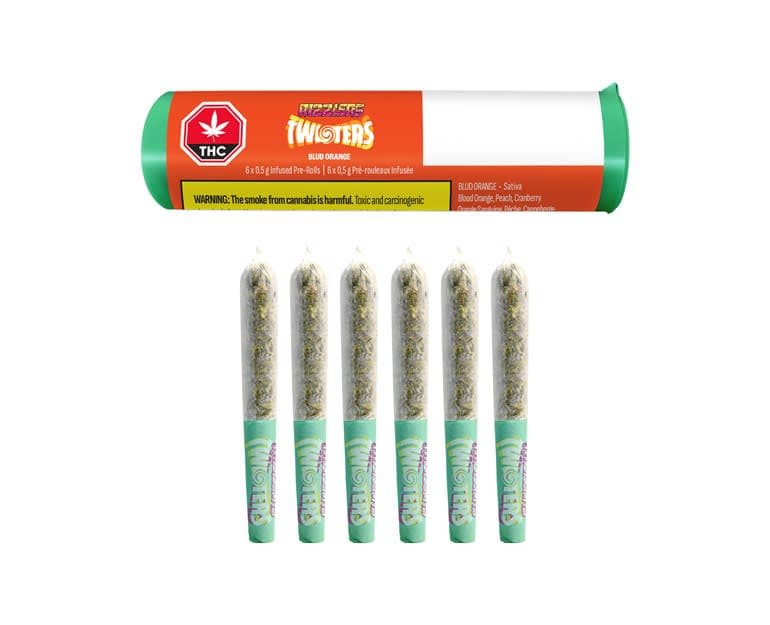 RIZZLERS - Blud Orange 6 x 0.5g Distillate Infused Pre-Rolls