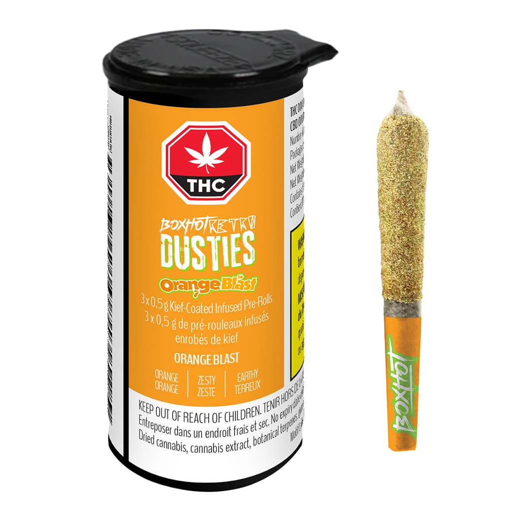 BOXHOT - Retro Orange Blast 1 x 1.2g Kief-Coated Infused Pre-Roll