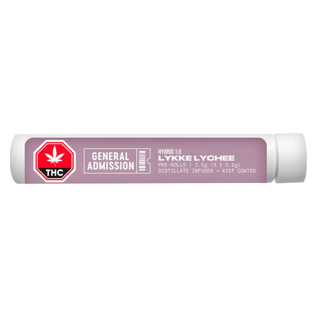General Admission - Lykke Lychee 3 x 0.5g Distillate Infused Pre-Rolls