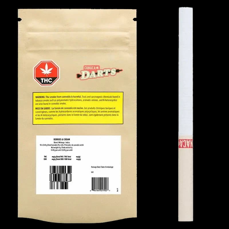 Canaca Darts - Berries & Cream 10 x 0.4g Pre-Rolls