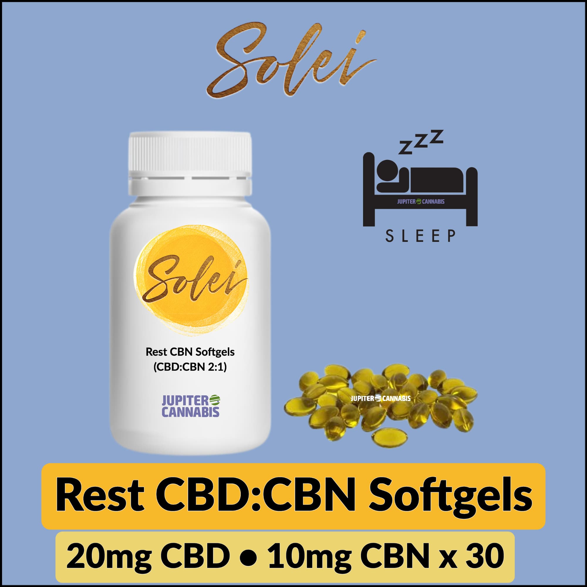 Solei - Rest CBD20:CBN10 x 30 Softgels