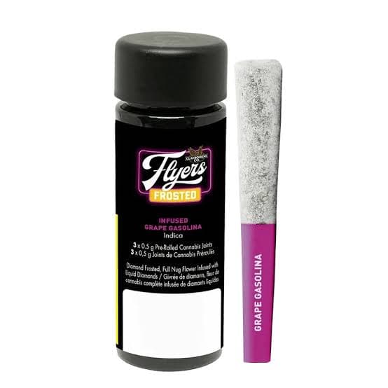Claybourne Claybourne Flyers Frosted Infused Grape Gasolina 8x0.35g 2.8g — Infused Pre-Rolls