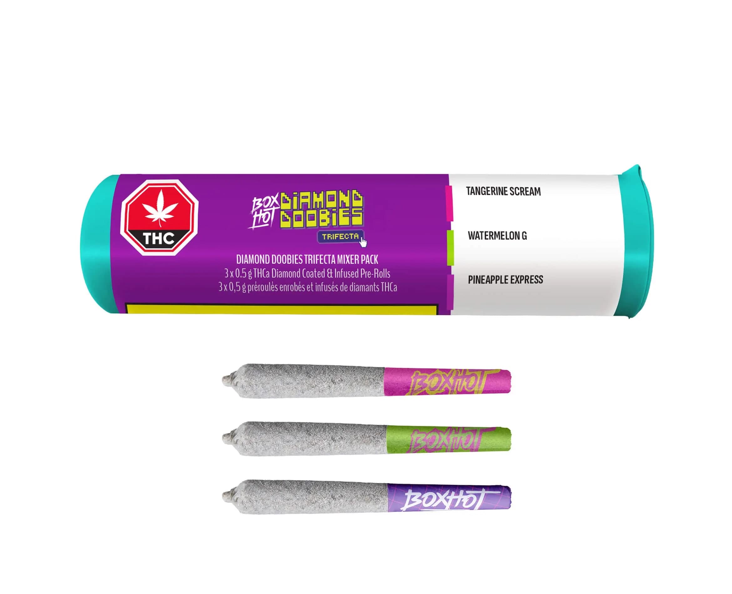 BOXHOT - Boxhot Diamond Doobies Trifecta Mixer Pack 3 x 0.5g Infused Pre-Rolls by BOXHOT - Infused Pre-Rolls