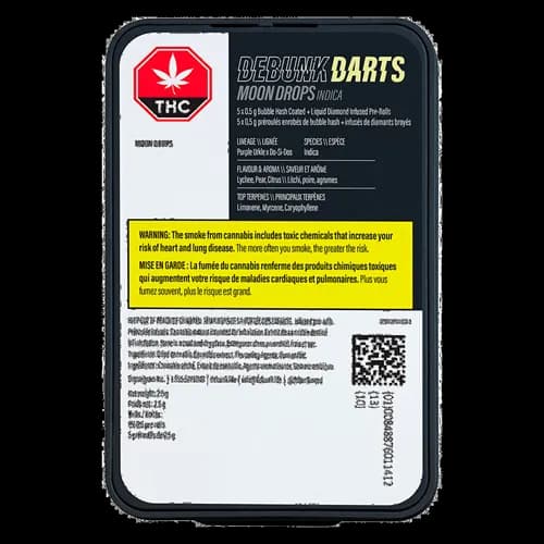 DEBUNK - Moon Drops 5 x 0.5g Bubble Hash Coated Infused Pre-Rolls by DEBUNK - Infused Pre-Rolls