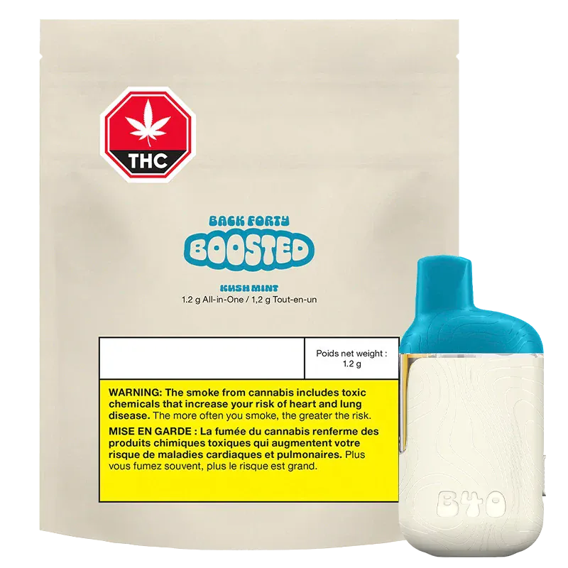 Back Forty Back Forty Kush Mint BOOSTED 1.2g Disposable Vape 1.2g — Vape Carts