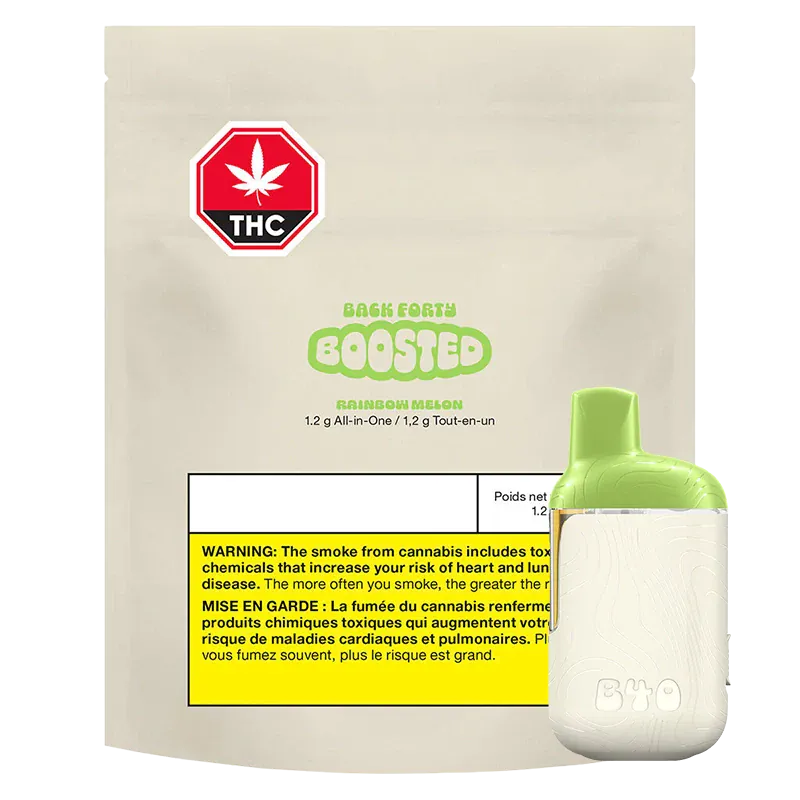 Back Forty Back Forty Rainbow Melon BOOSTED 1.2g Disposable Vape 1.2g — Vape Carts