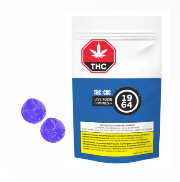 1964 1964 - Blue Raspberry THC:CBG Live Rosin Blue Dream Soft Chews 8.4g — Edibles