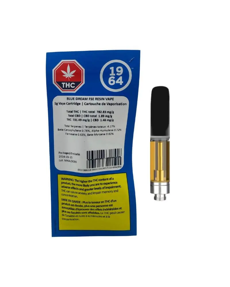 1964 Blue Dream FSE Resin 1g Prefilled Vape Cartridge 1g — Vape