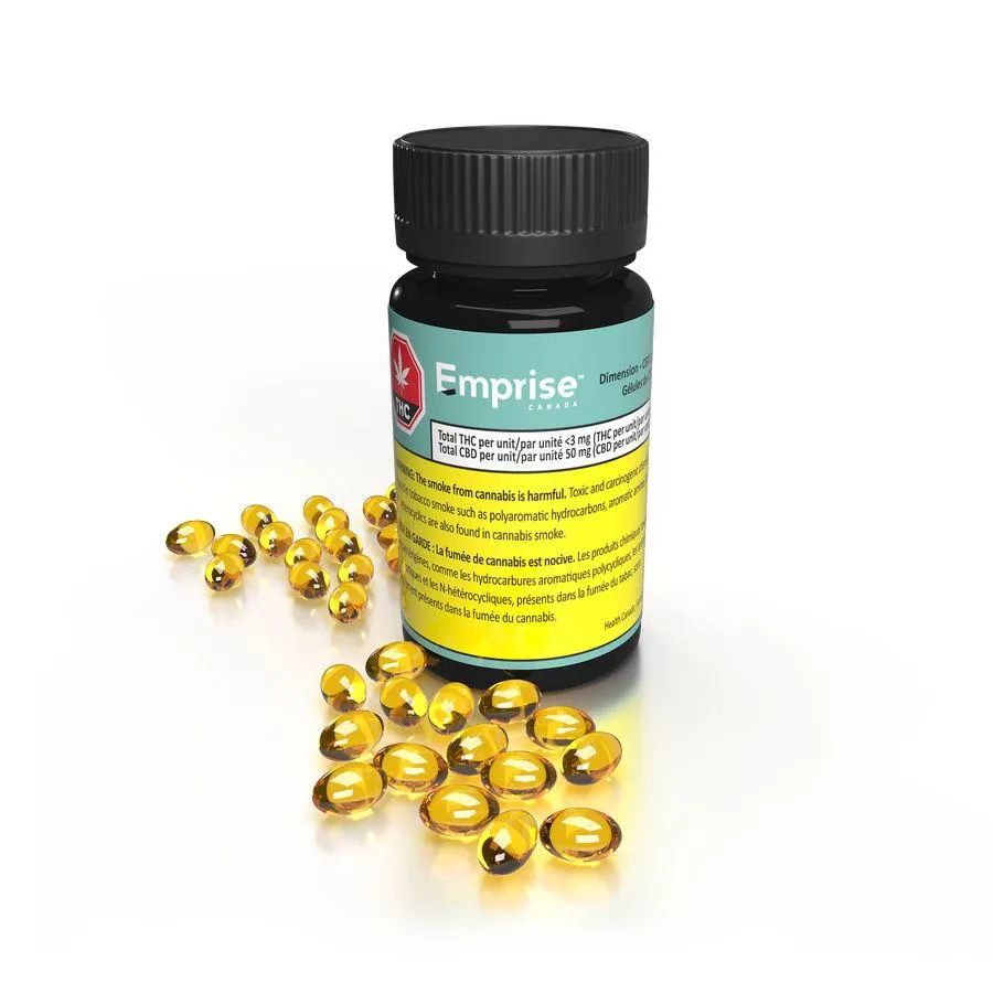 Emprise Canada Dimension50 CBD x 30 Softgels 9.6g — Capsule or Soft Gel