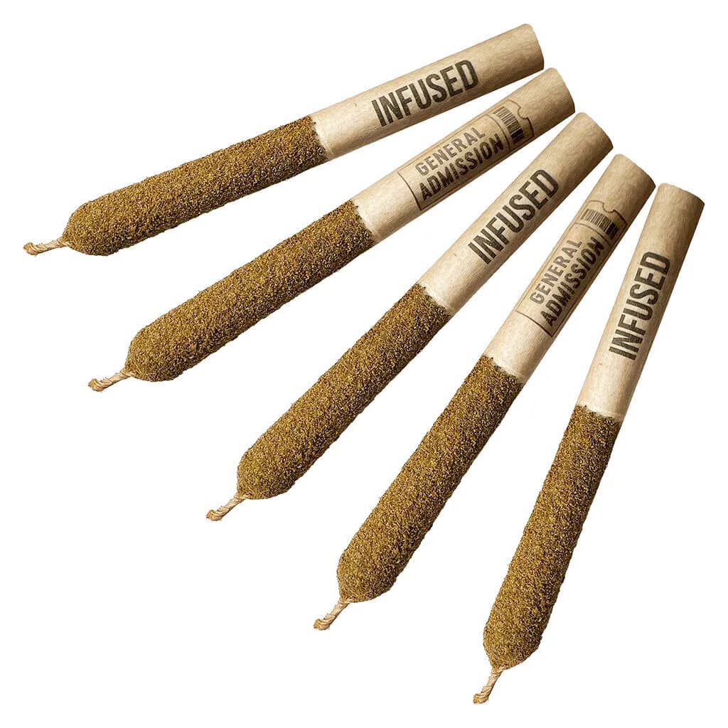 General Admission Passion Fruit Dream 5 x 0.5g Distillate Infused Pre-Rolls 2.5g — Infused Pre-Roll