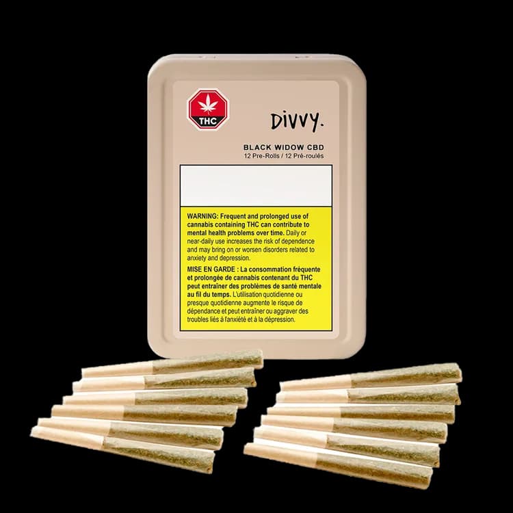 Divvy Black Widow CBD 12 x 0.35g Pre-Rolls 4.2g — Pre-Roll
