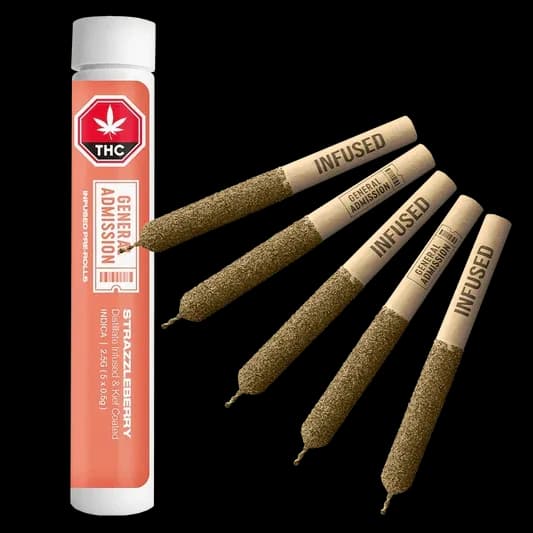 General Admission Strazzleberry 5 x 0.5g Distillate Infused Pre-Rolls 2.5g — Infused Pre-Roll
