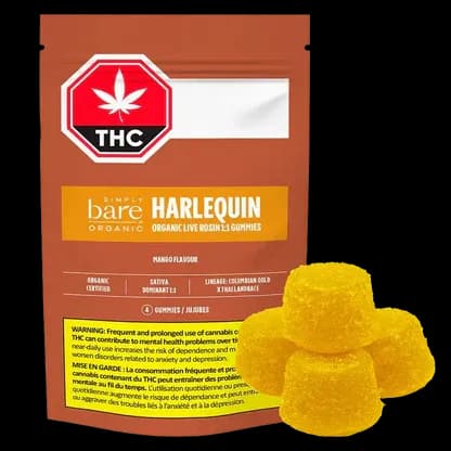 Simply Bare Simply Bare - Simply Bare Harlequin Organic Live Rosin 4 x 2.5mg Soft Chews 0.01g — Edibles