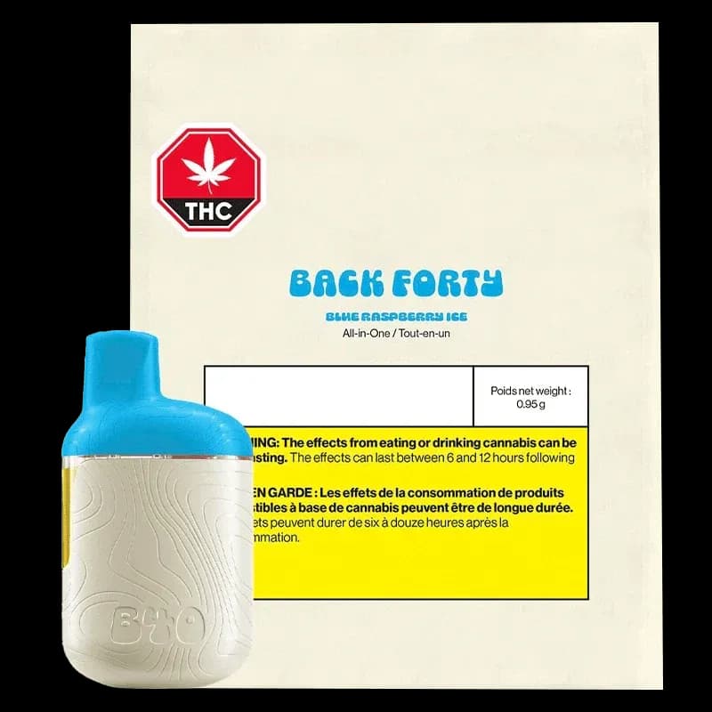 Back Forty Back Forty Blue Raspberry Ice 0.95g Disposable Vape 0.95g — Vape