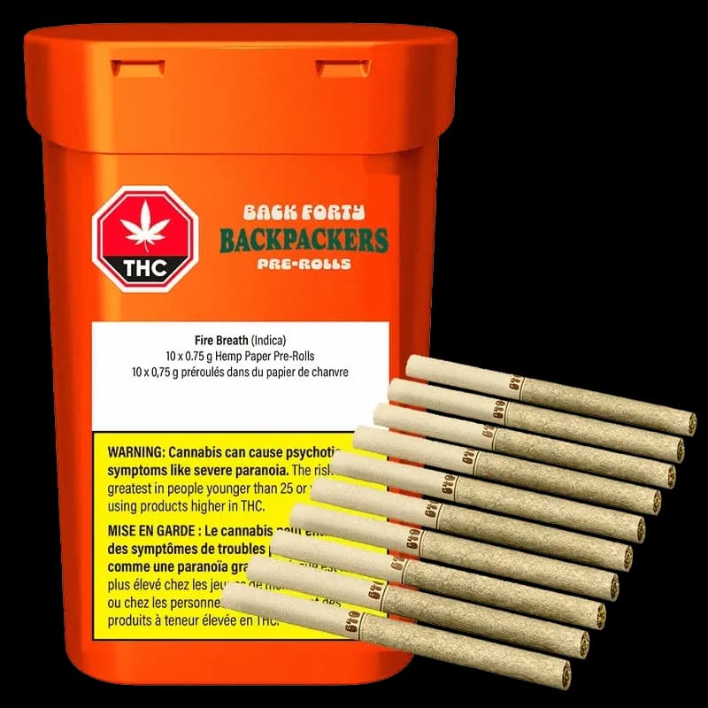 Back Forty Backpackers Fire Breath 10 x 0.75g Pre-Rolls 7.5g — Pre-Roll