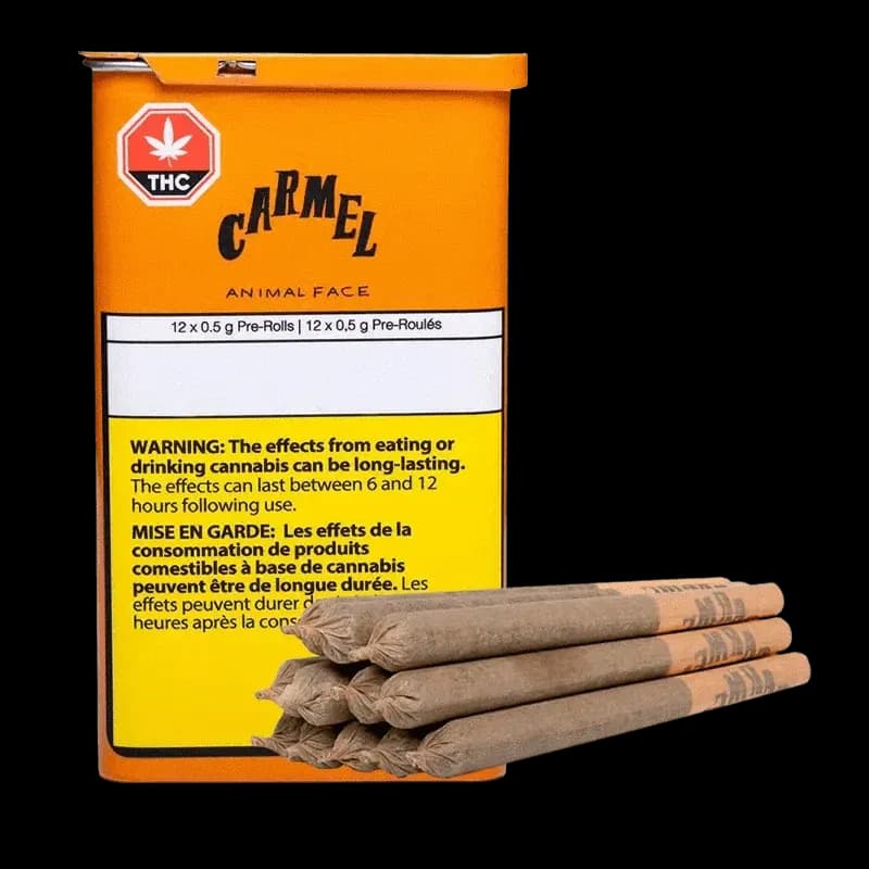 Carmel Cannabis Carmel Cannabis - Animal Face 12 x 0.5g Pre-Rolls 6g — Pre-Rolls