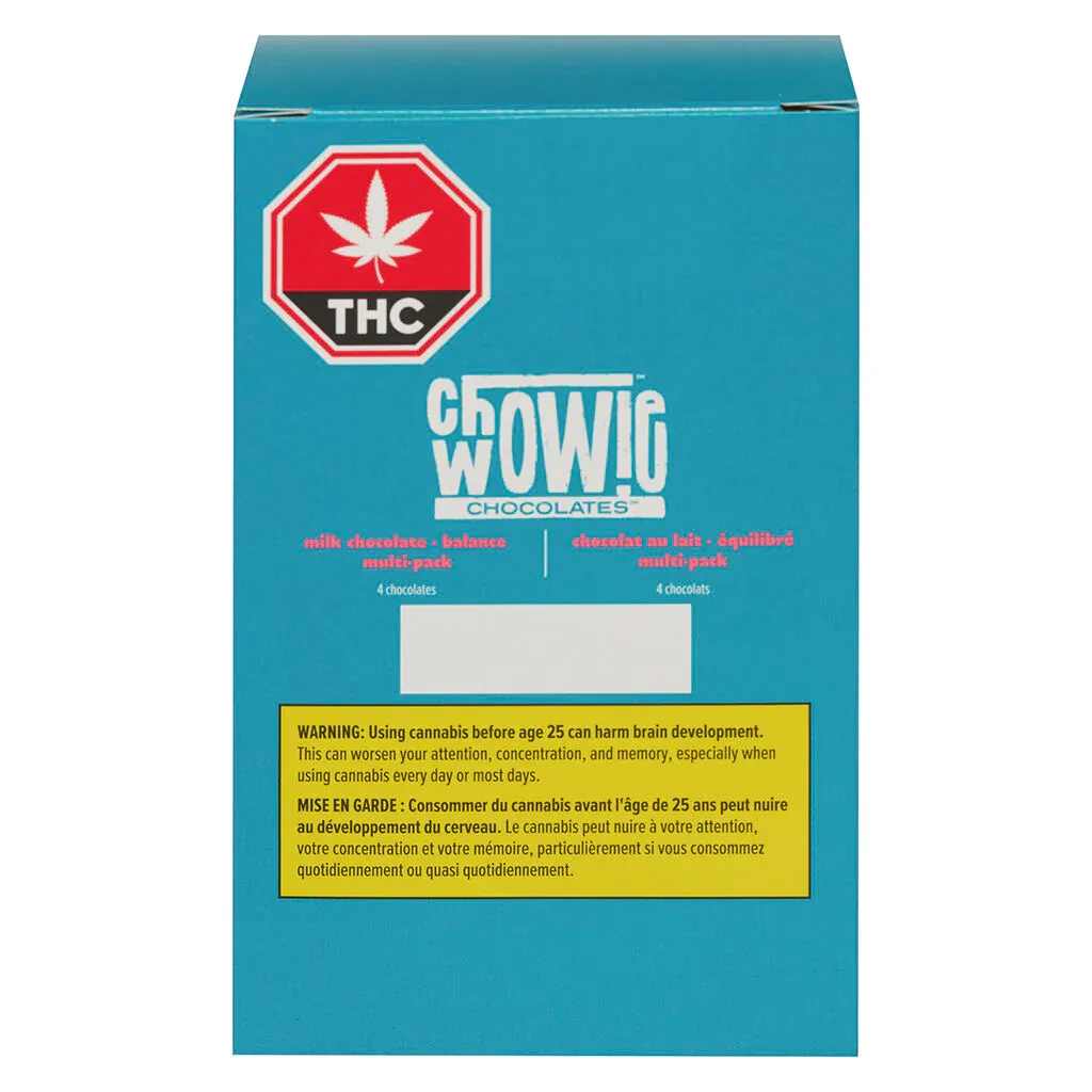 Chowie Wowie Chowie Wowie - Multipack of 4 Balanced Milk Chocolate Multi-Pack 1x16g Chocolate 64g — Edibles