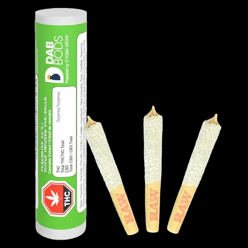 Dab Bods Dab Bods - PEARadise 50's+ 3 x 0.5g Triple Infused Pre-Rolls 1.5g — Infused Pre-Rolls
