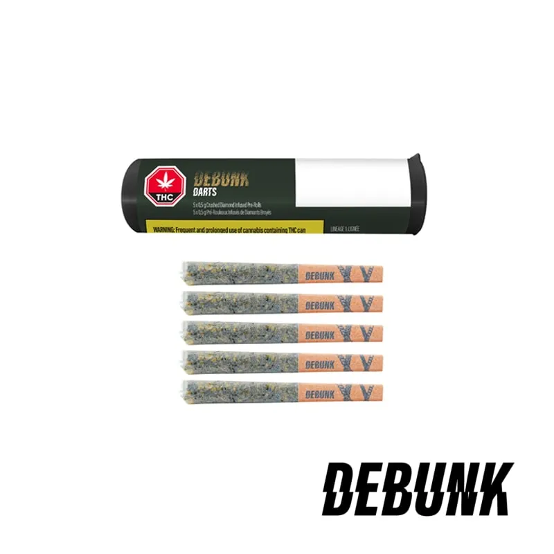 DEBUNK 24K Gold 5 x 0.5g Diamond Infused Pre-Rolls 2.5g — Infused Pre-Roll