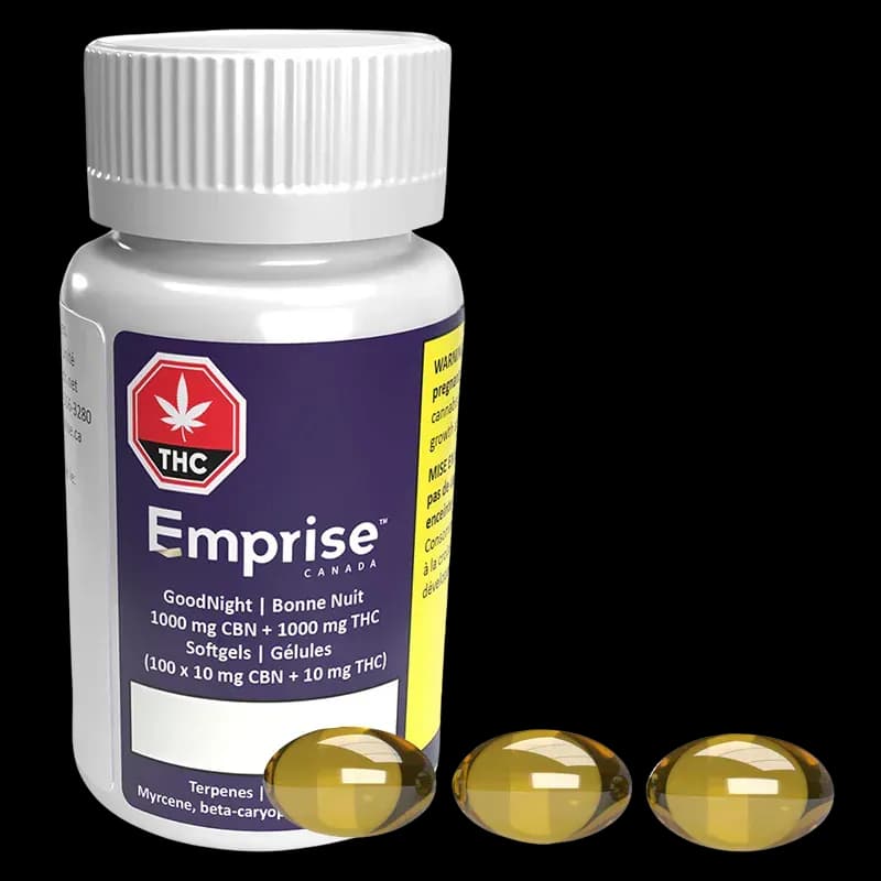 Emprise Canada Emprise's GoodNight - 1000 mg CBN + 1000 mg THC Softgels 34g — Capsule or Soft Gel