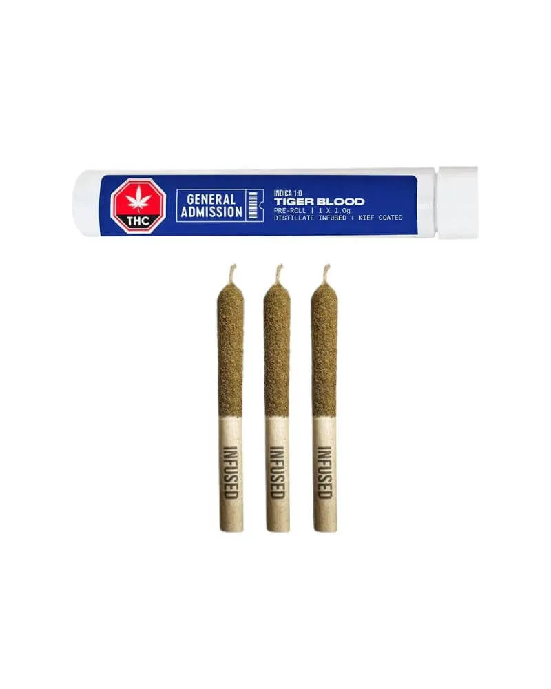 General Admission General Admission - Tiger Blood 3 x 0.5g Distillate Infused Pre-Rolls 1.5g — Infused Pre-Rolls
