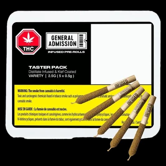 General Admission General Admission - Taster Pack 5 x 0.5g Distillate Infused Pre-Rolls 2.5g — Infused Pre-Rolls