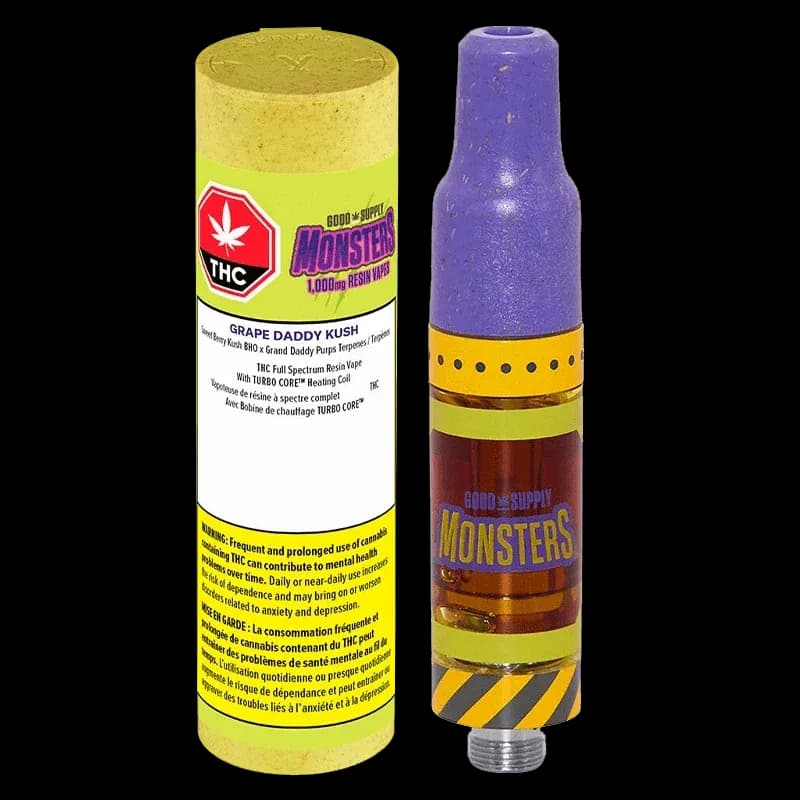 Good Supply Monsters Good Supply Monsters - Good Supply Monsters Grape Daddy Kush Live Resin 1.5g Prefilled Vape Cartridge 1.5g — Vape Carts