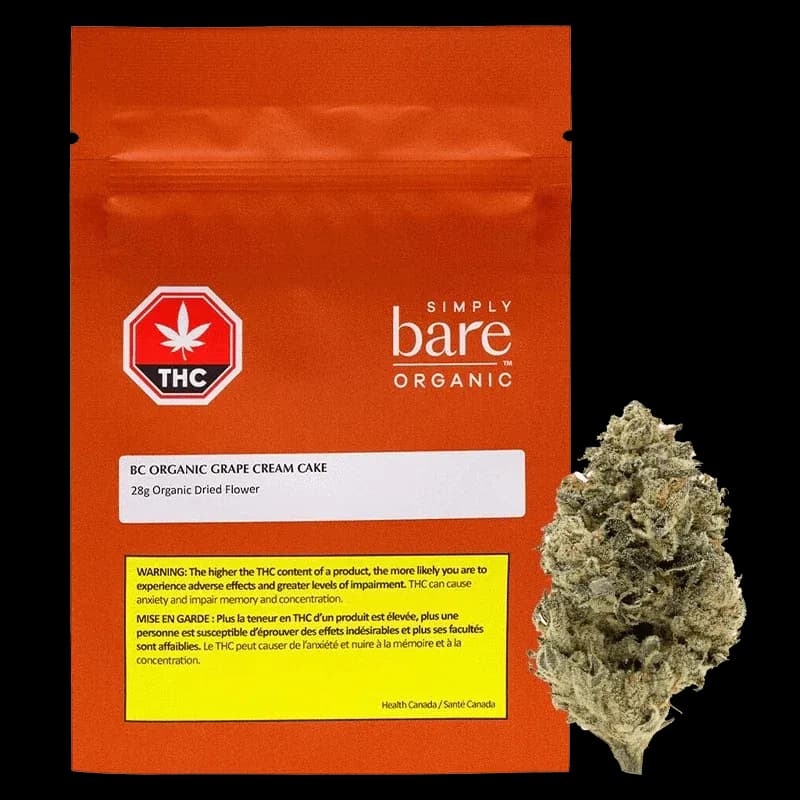 Simply Bare BC Organic Grape Cream Cake 28g Dried Flower 28g — Dried Flower