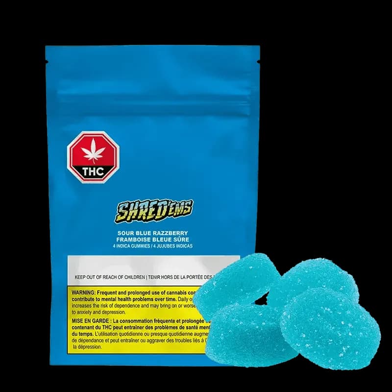 SHRED'EMS SHRED'EMS Sour Blue Razzberry Soft Chews 4x4.5g 18g — Edible