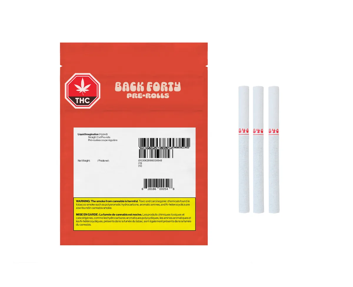 Back Forty Liquid Imagination Straight Cut 3 x 0.75g Pre-Rolls 2.25g — Pre-Roll