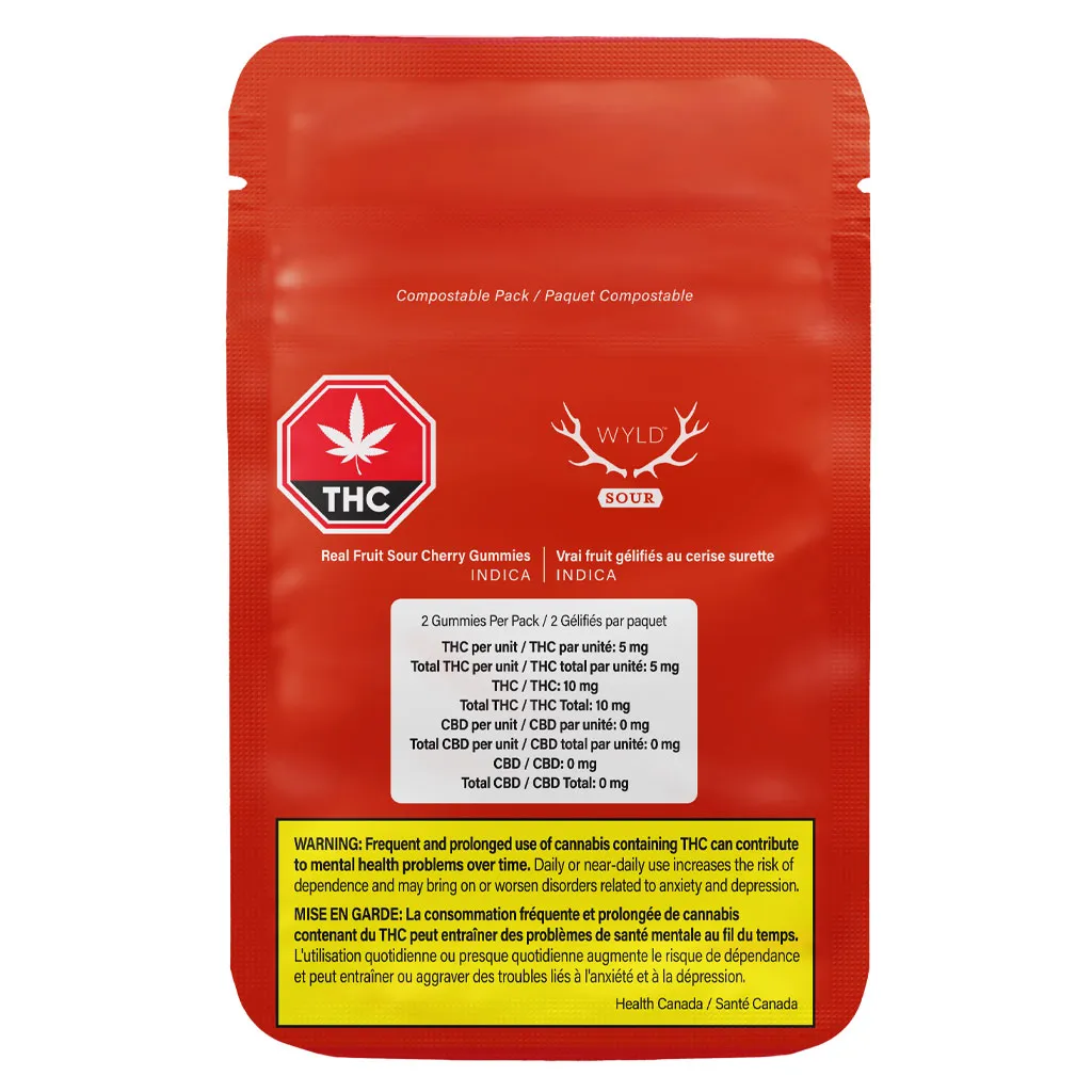 Wyld Wyld Real Fruit Sour Cherry 2 x 4g Soft Chews 8g — Edible