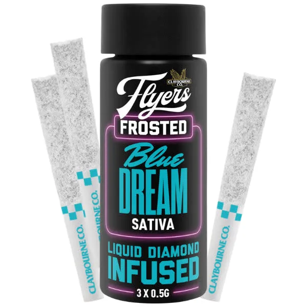 Claybourne Claybourne - Blue Dream 3 x 0.5g Liquid Diamond Infused Pre-Rolls 1.5g — Infused Pre-Rolls
