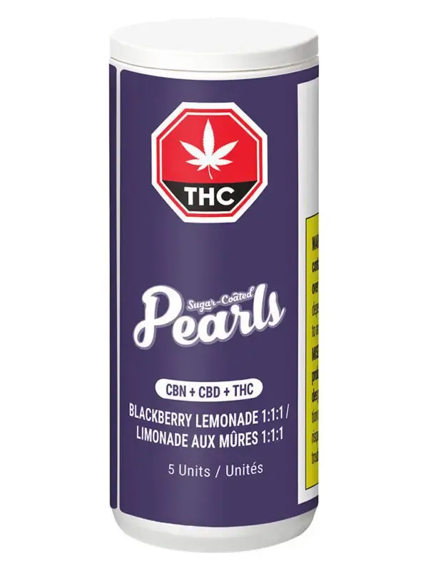 Pearls by gron Blackberry Lemonade 1:1:1 CBN:CBD:THC 5 x 3.5g Soft Chews 20g — Edible