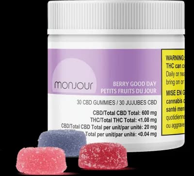 Monjour Berry Good Day CBD Soft Chews Assorted Coated 30x4.5g 135g — Edible