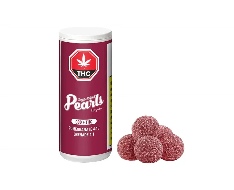 Pearls by gron Pomegranate 4:1 CBD:THC 5 x 3.5g Soft Chews 20g — Edible
