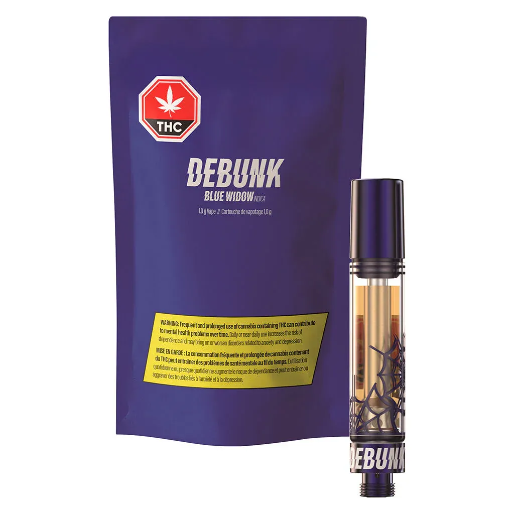 Debunk Debunk Blue Widow Indica 1.0 g Prefilled Vape Cartridge 1g — Vape