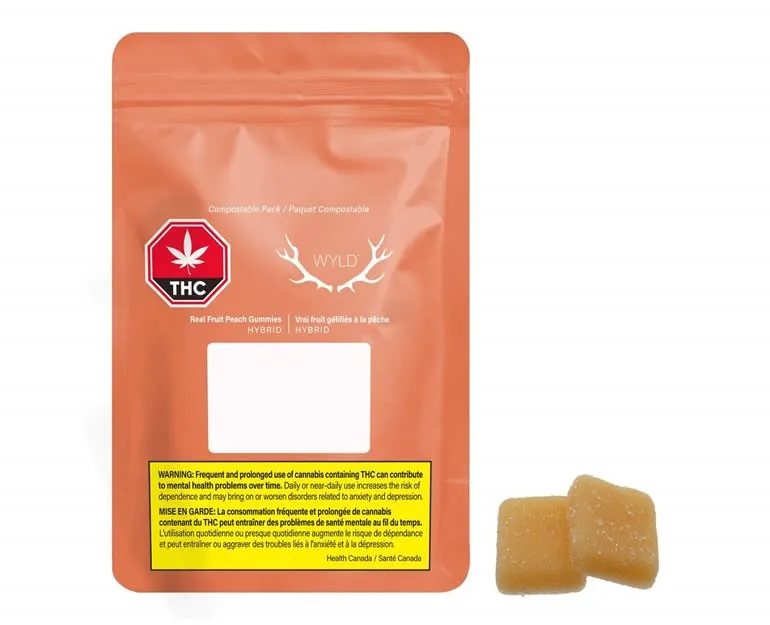 Wyld Wyld Real Fruit Peach 5:1 2 x 4g Soft Chews 8g — Edible