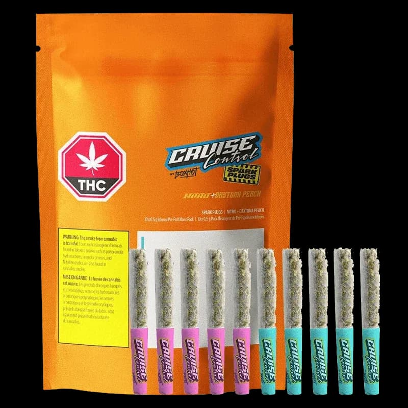 Cruise Control by Boxhot Nitro + Daytona Peach 10 x 0.5g Infused Pre-Rolls 5g — Pre-Roll