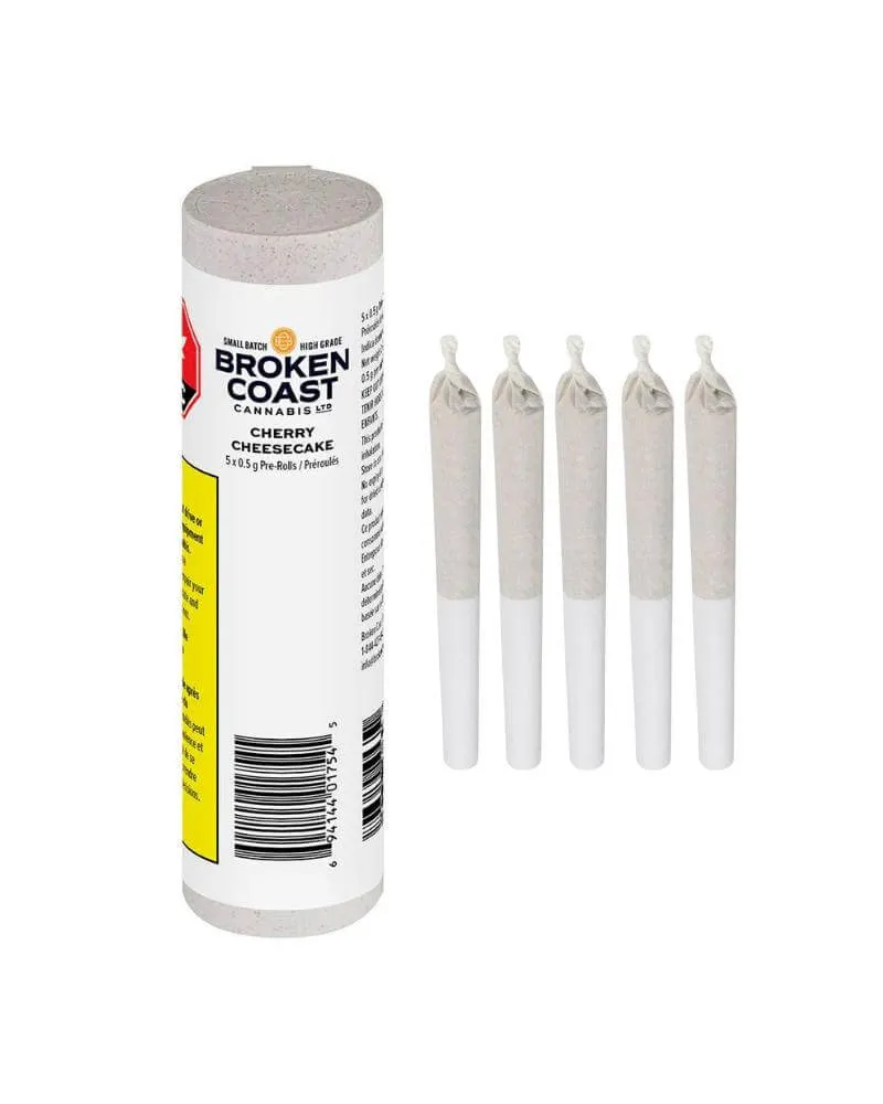 Broken Coast Cherry Cheesecake 5 x 0.5g Pre-Rolls 2.5g — Pre-Roll