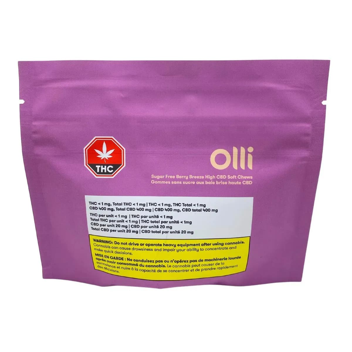 Olli Olli - Sugar Free Berry Breeze High CBD 20 x 4.5g Soft Chews 0.010g — Edibles